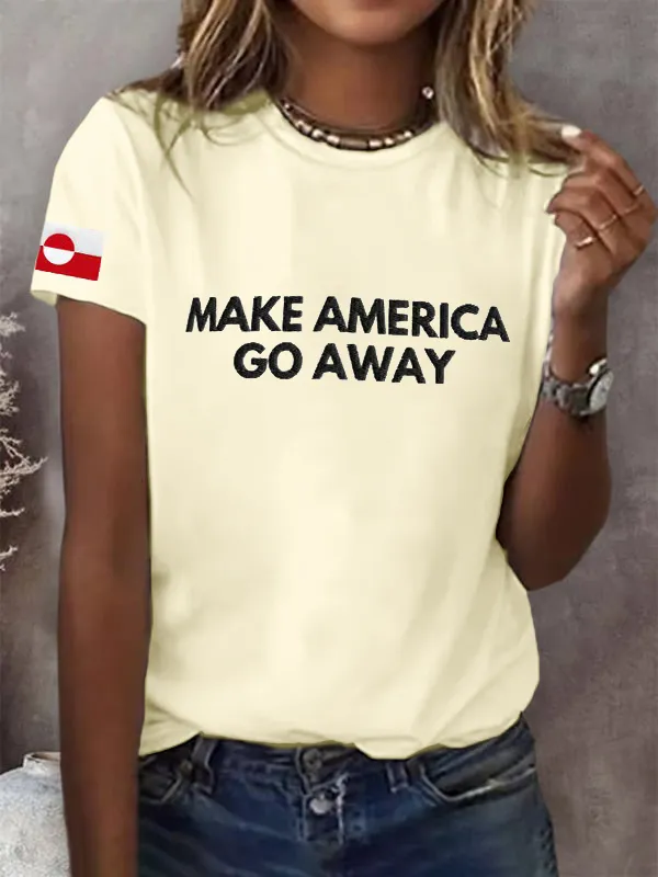 Women'S T-Shirt Women'S Retro Make American Go Away Print T-Shirt