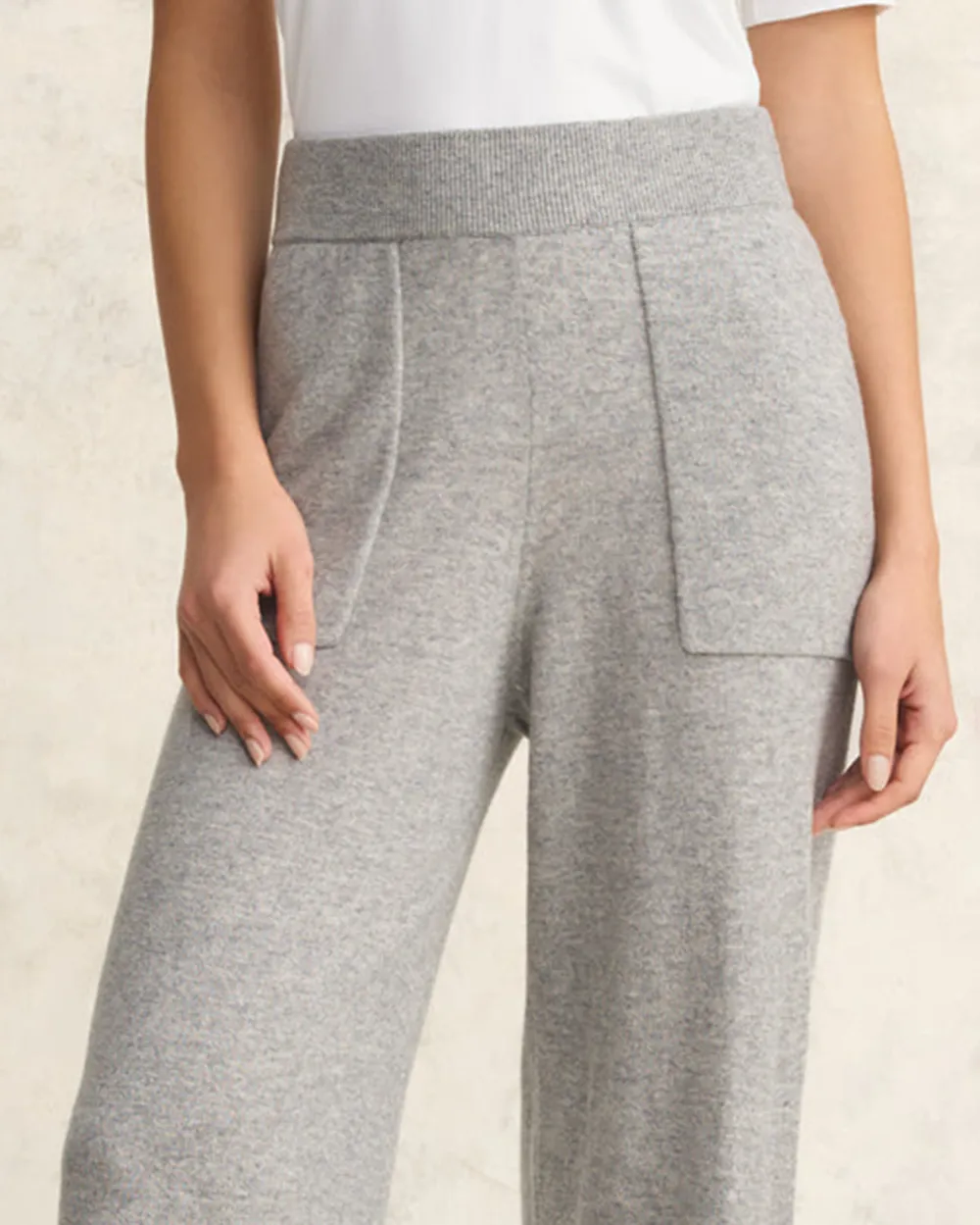 Elastic Waist Wide Leg Knit Pants
