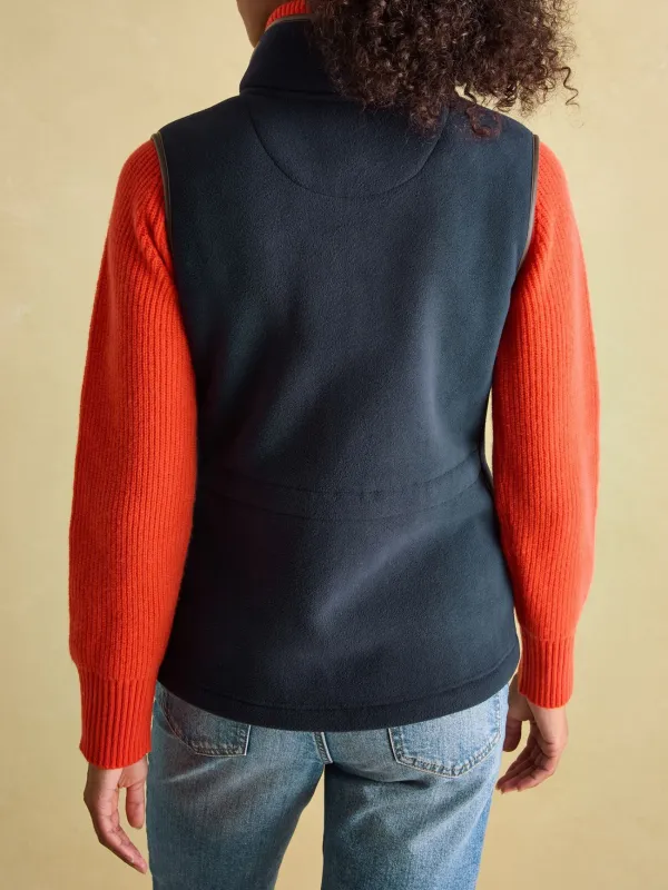 Navy Slight Stretch Fleece Gilet