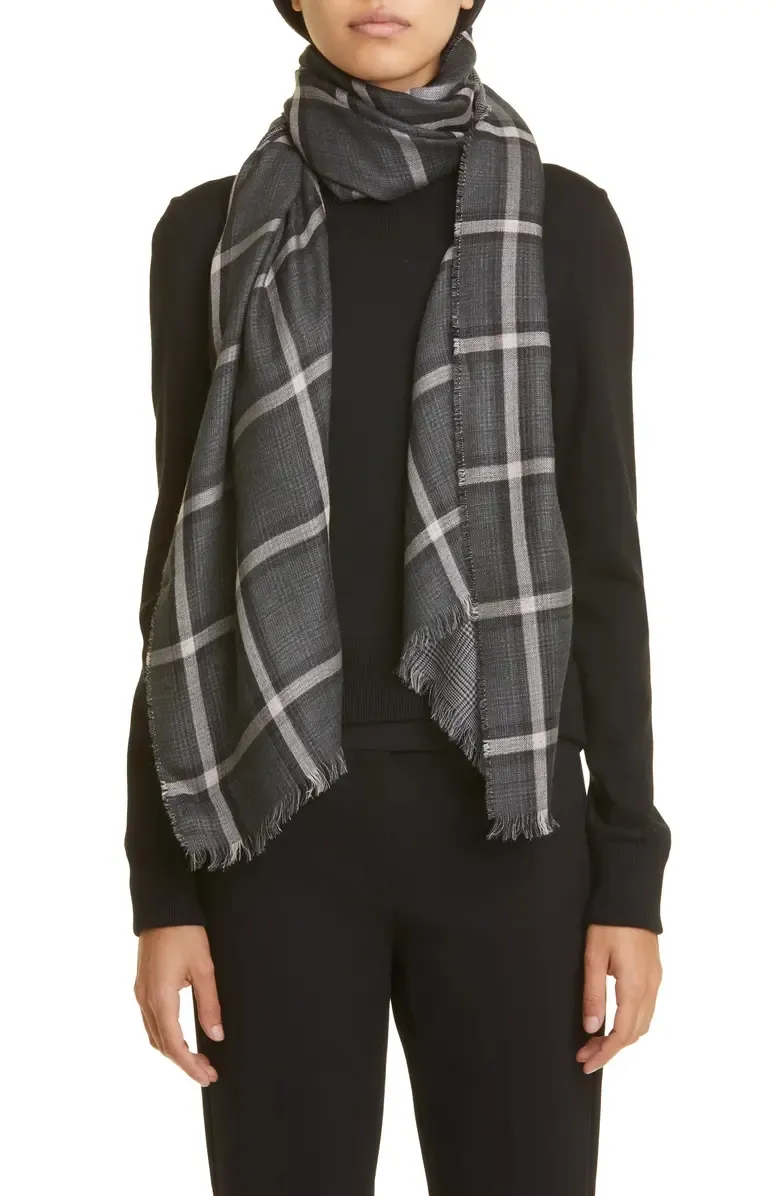 Tirana Check Wool & Silk Stole