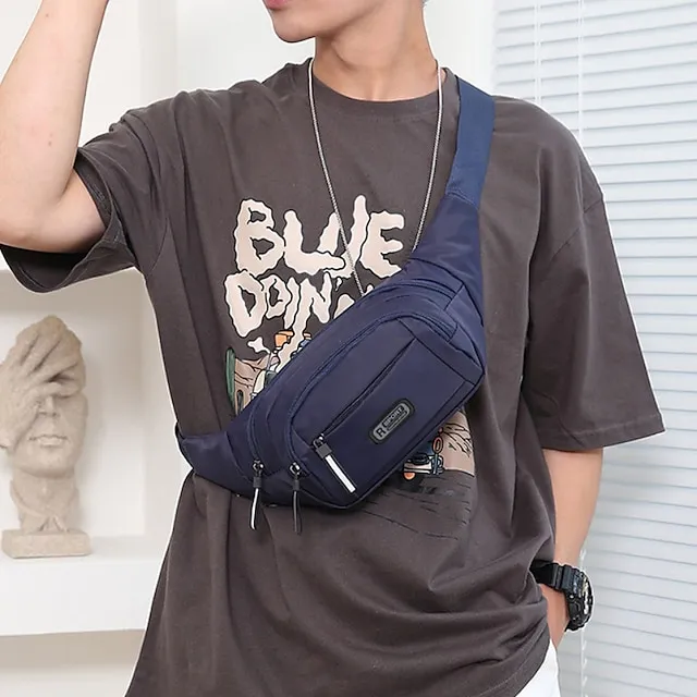 Women's Crossbody Bag Shoulder Bag Belt Bag Nylon Outdoor Shopping Holiday Zipper Large Capacity Waterproof Lightweight Solid Color Black Blue Green