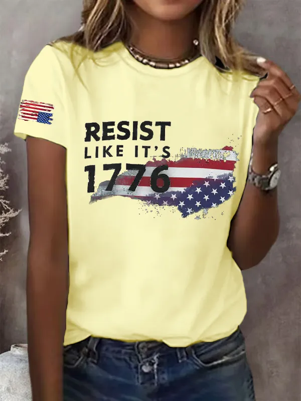 Retro Resist Like It'S 1776 Print T-Shirt