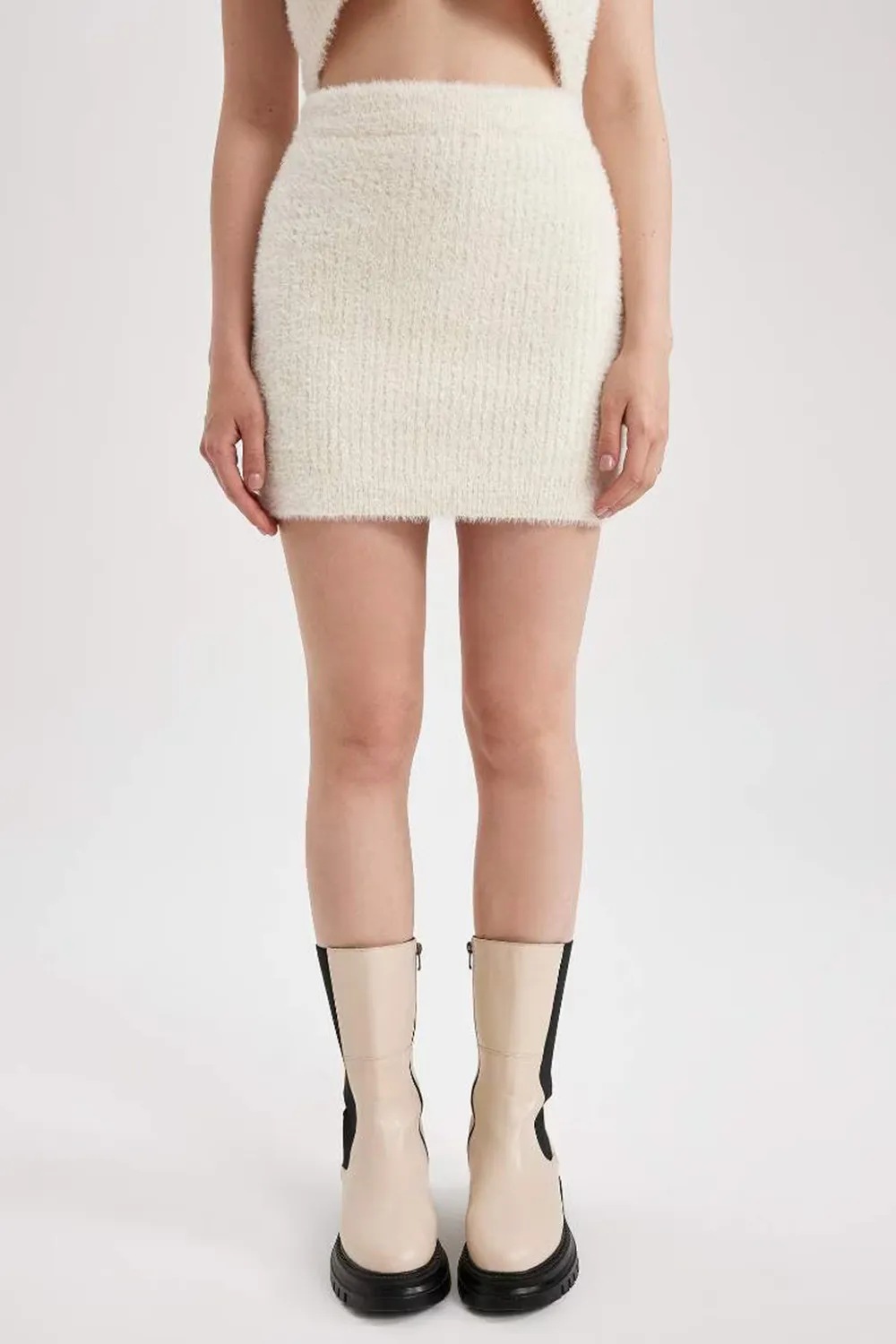 Fit Knitwear Mini Skirt