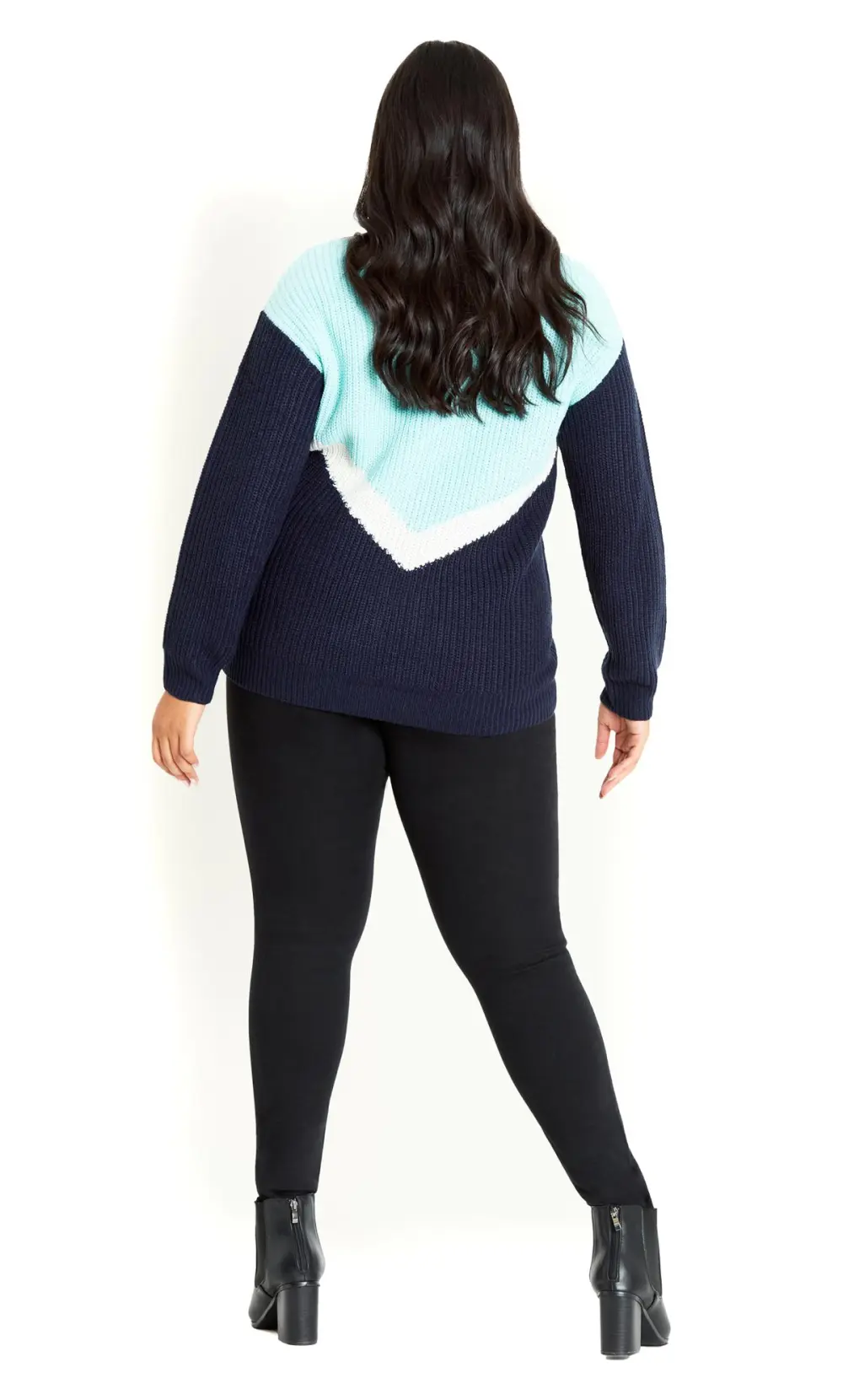 Evans Navy & Blue Chevron Jumper
