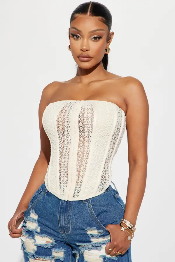Hello Darlin' Lace Corset Top - Beige