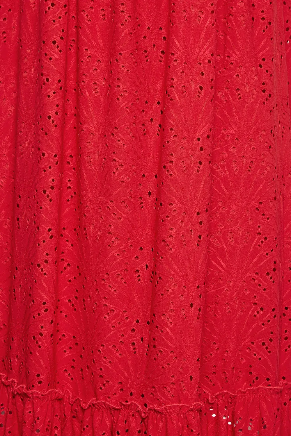 LTS Tall Red Broderie Anglaise Frill Maxi Dress