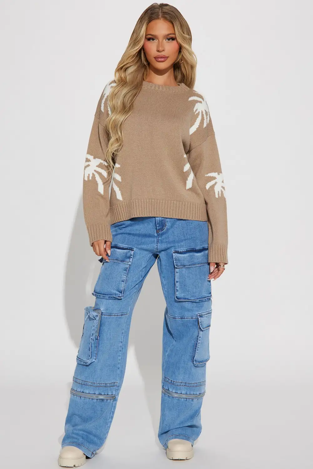 Livin' In The Palms Sweater - Brown/combo