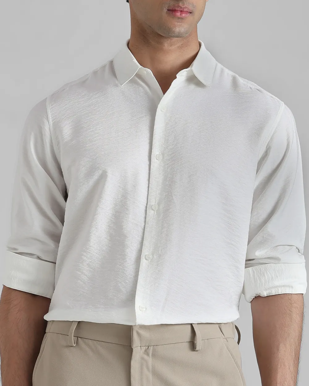 Leisure Simple Comfortable Slim-Fit Breathable White Shirt