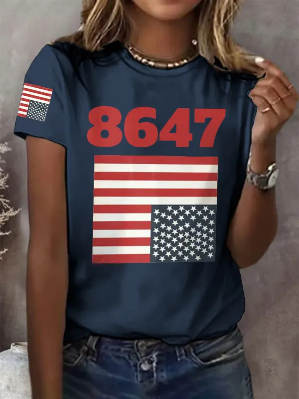 Retro 86 47 Print T-Shirt