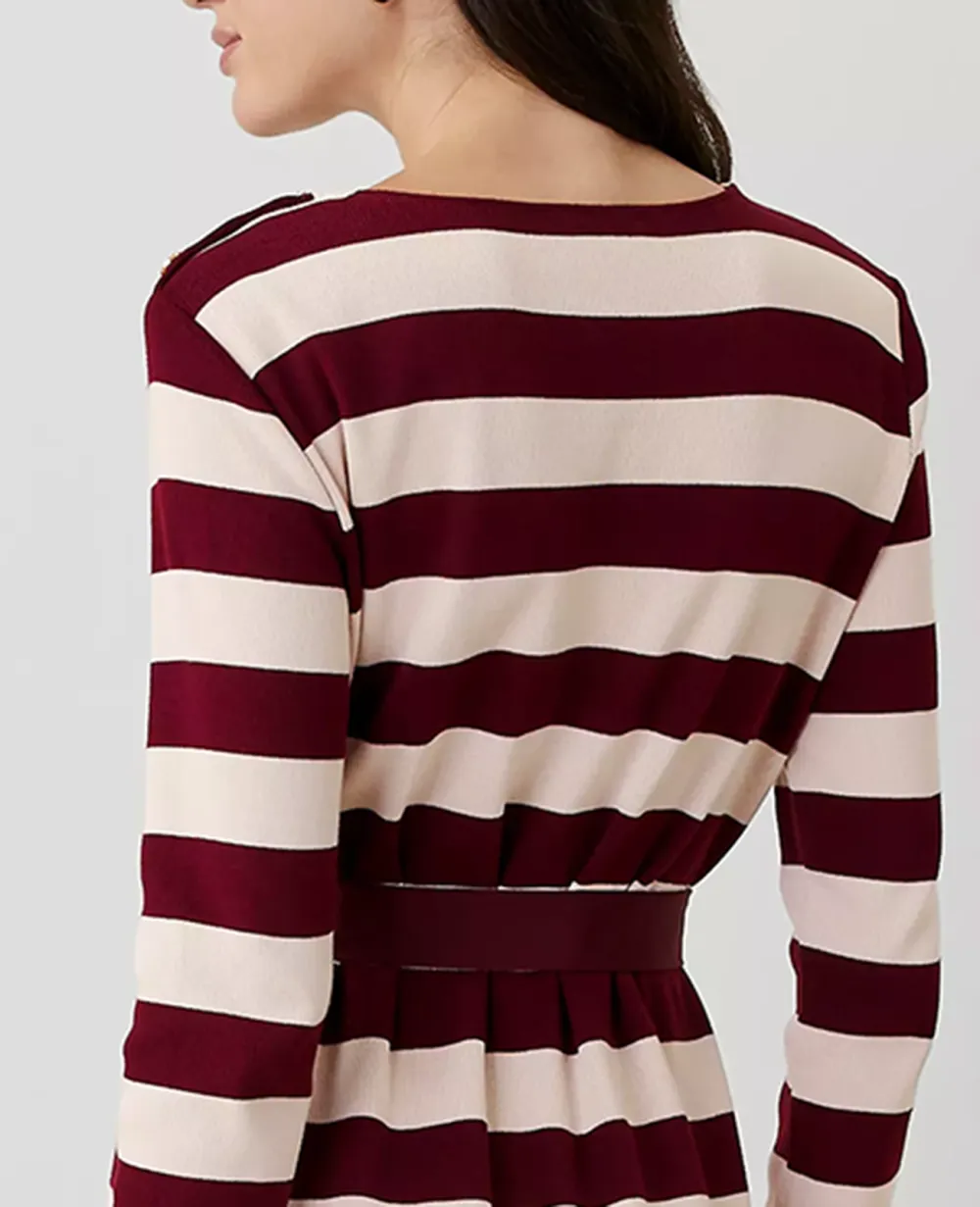 Striped Column Midi Dress