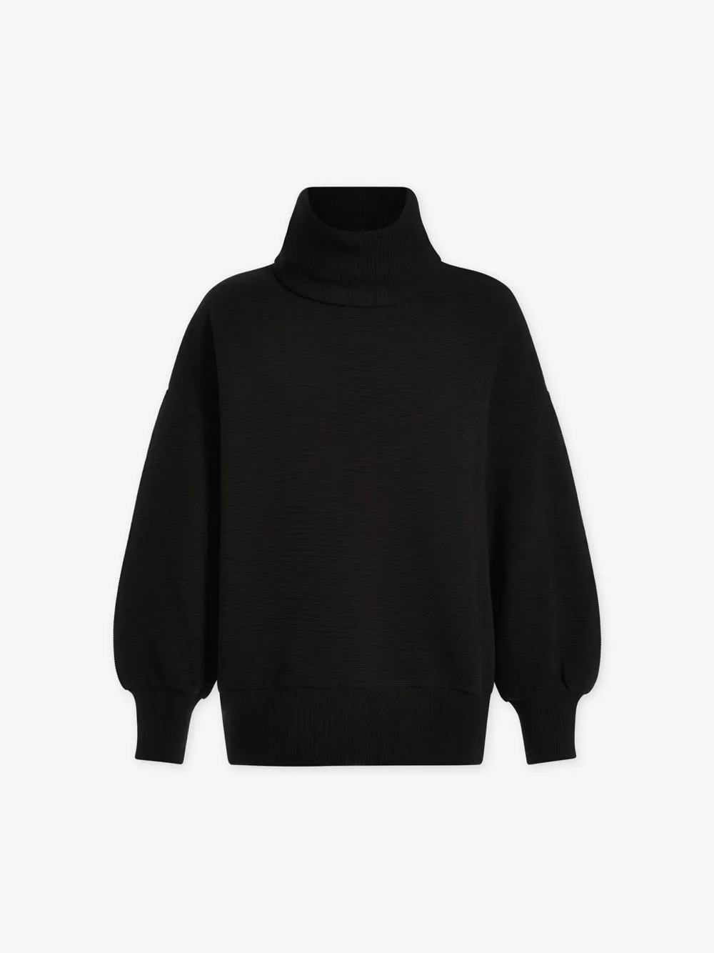 Casual Turtleneck Textured Knit Sweatshirt