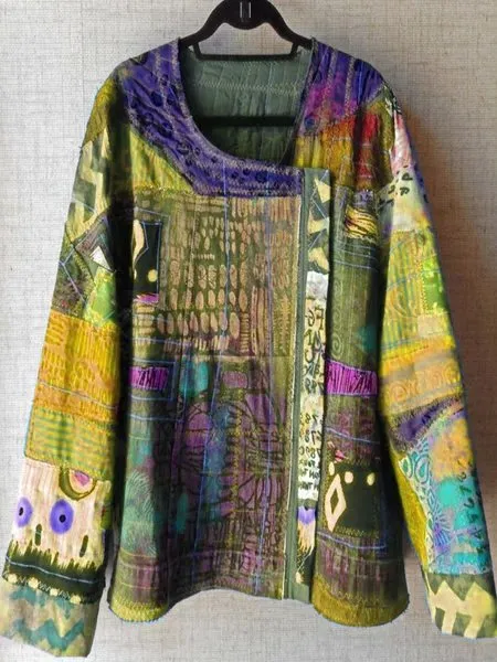 zolucky Casual Plus Size U Neck Abstract Casual Tops