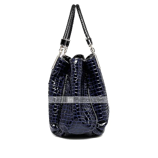Women's Satchel Top Handle Bag PU Leather Formal Office & Career Crocodile Black Dark Red Dark Blue
