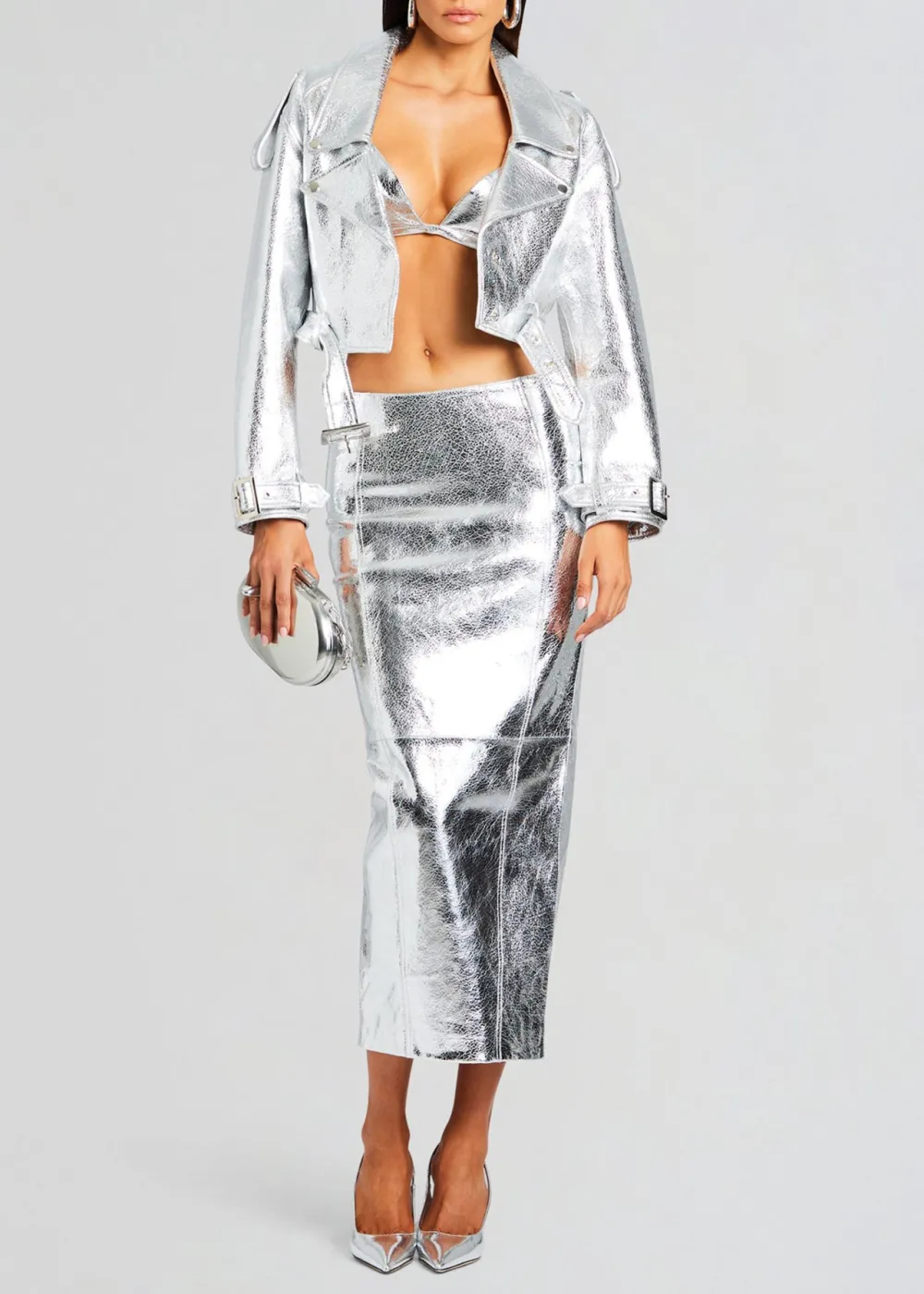 Lapel Buckle Leather Jacket