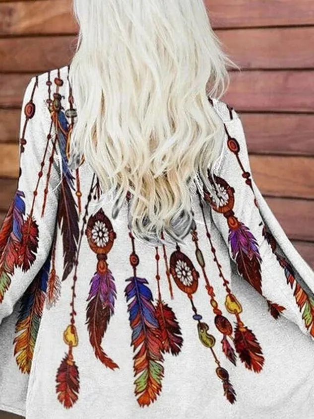 Long Sleeve Cotton-Blend Vintage Cardigan