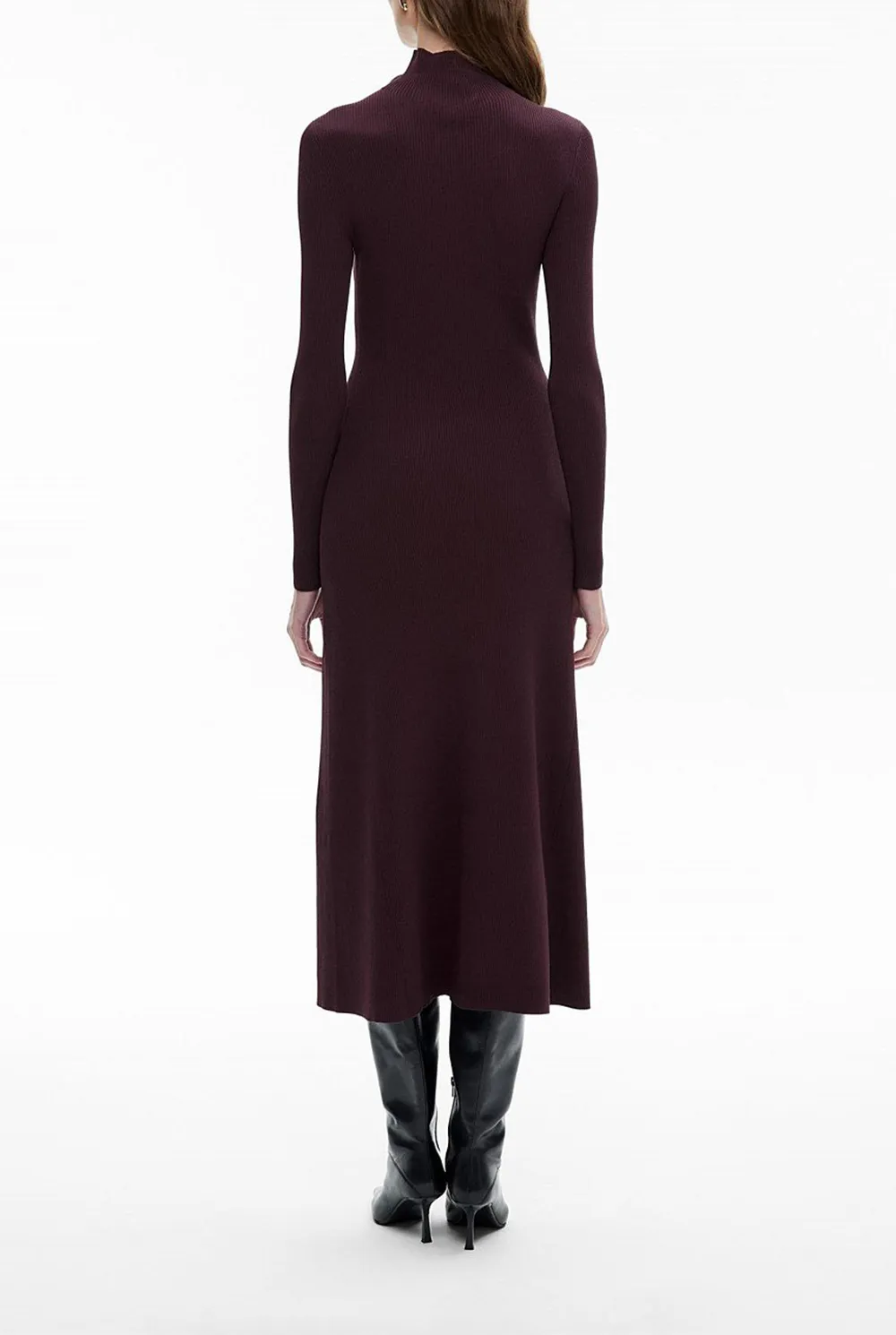 Knitted High-Neck Fitted Dress