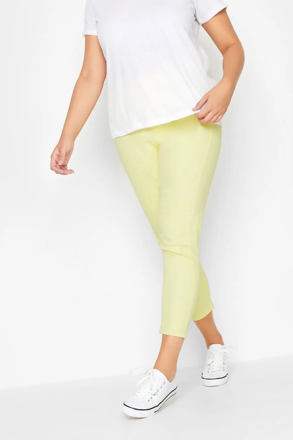 YOURS Curve Yellow Cropped Stretch GRACE Jeggings