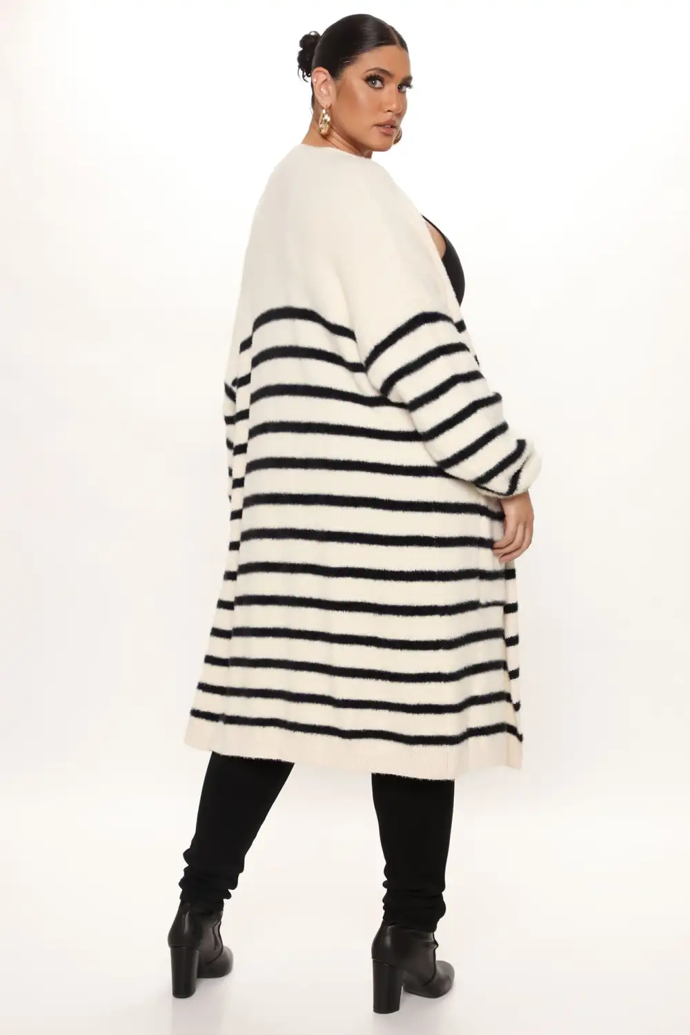 Feelin' Fine Striped Cardigan - Cream/combo