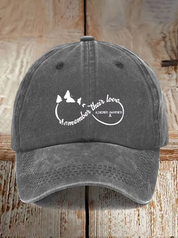 Alzheimer'S Awareness Remember Their Love Printed Baseball Cap