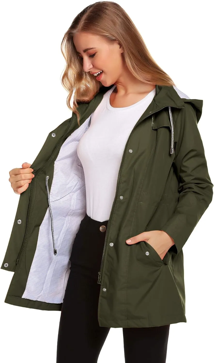 Womens Lightweight Hooded Waterproof Active Outdoor Rain Jacket S-XXL