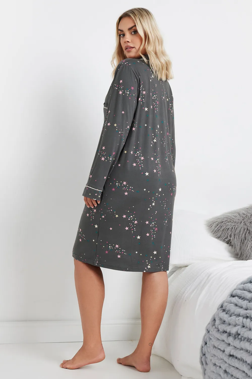 YOURS Curve Red Check Print Soft Touch Nightshirt