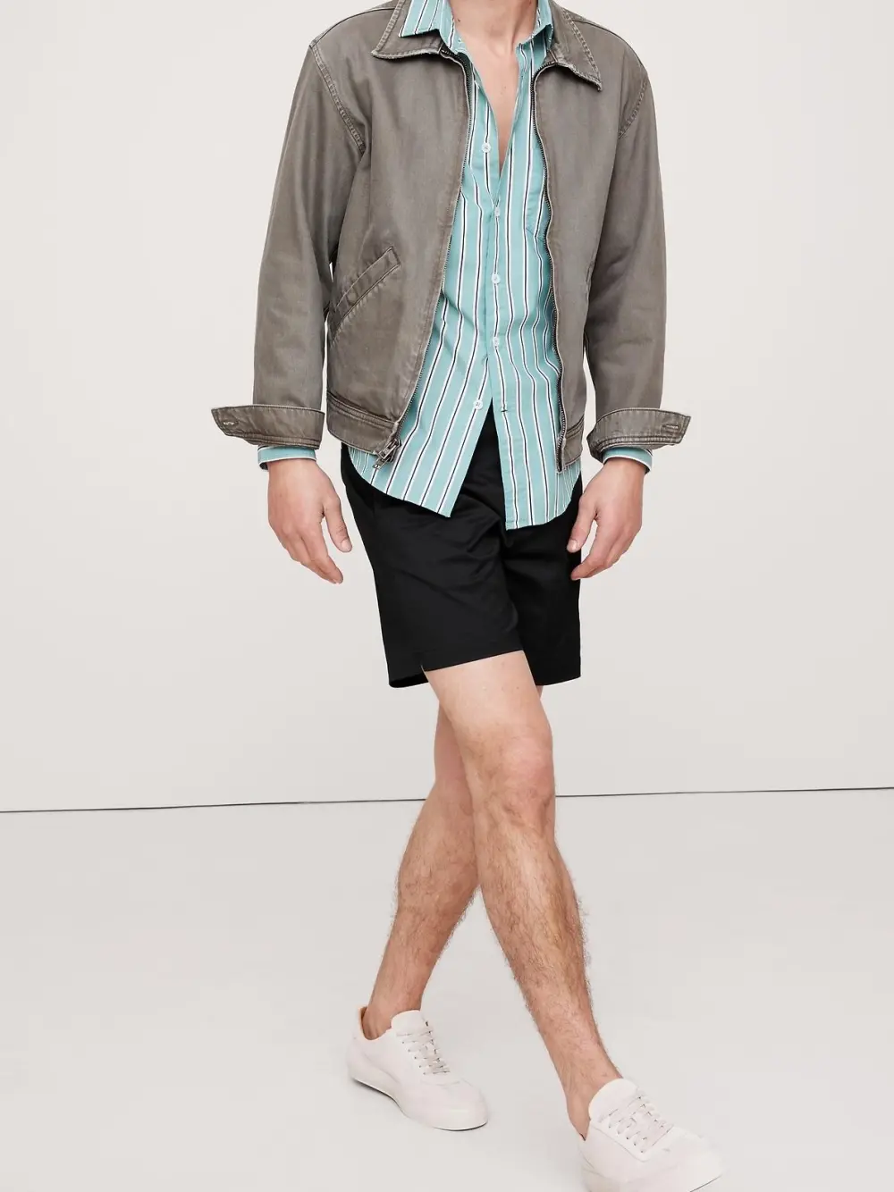 Men's Black Casual Mid-Rise Cotton Shorts