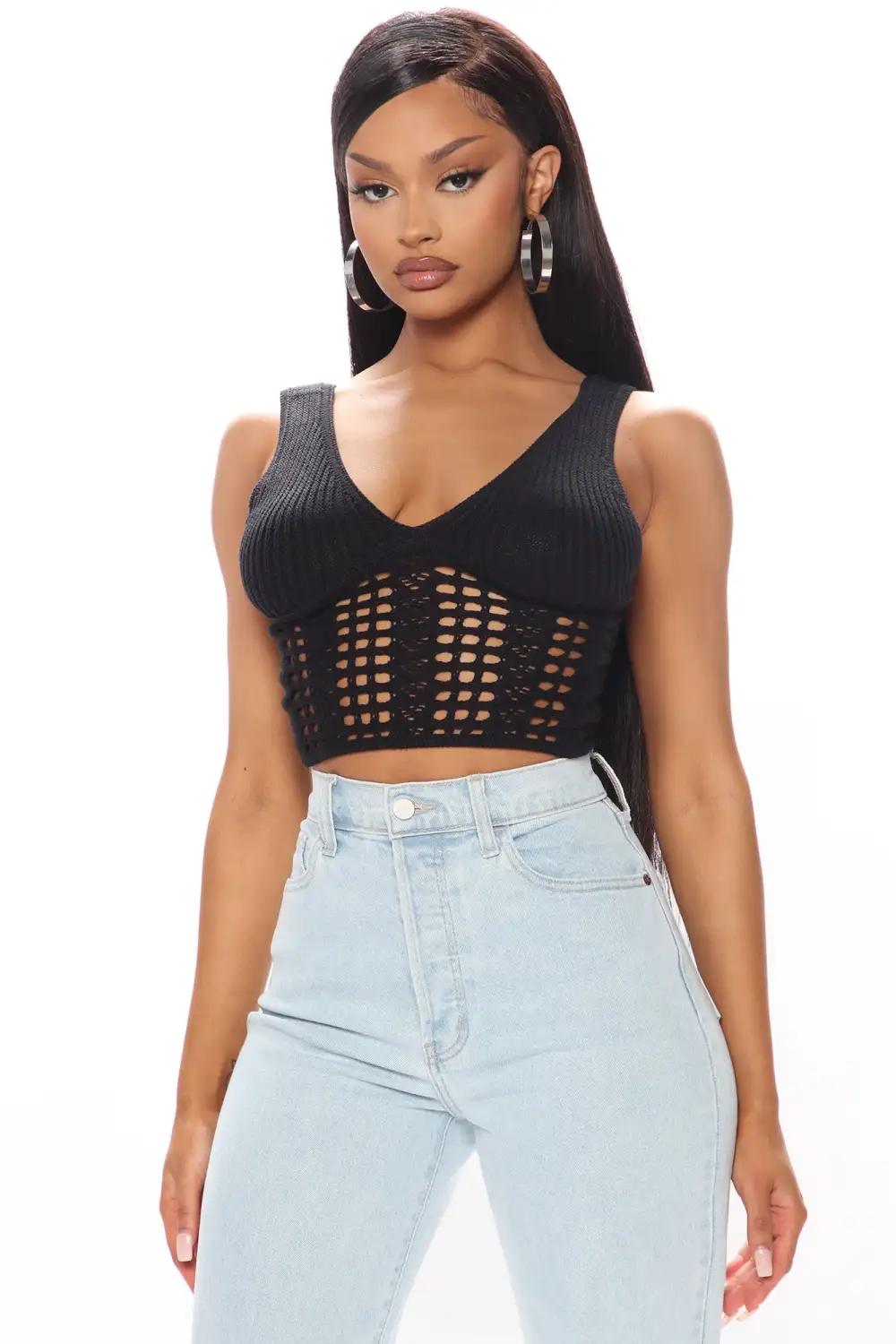 Young And Careless Knit Tank - Black