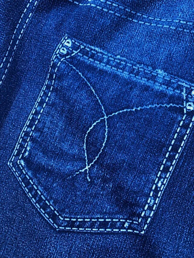 Women's Leggings Faux Denim Ankle-Length Stretchy High Waist Fashion Casual Weekend Black Blue S M