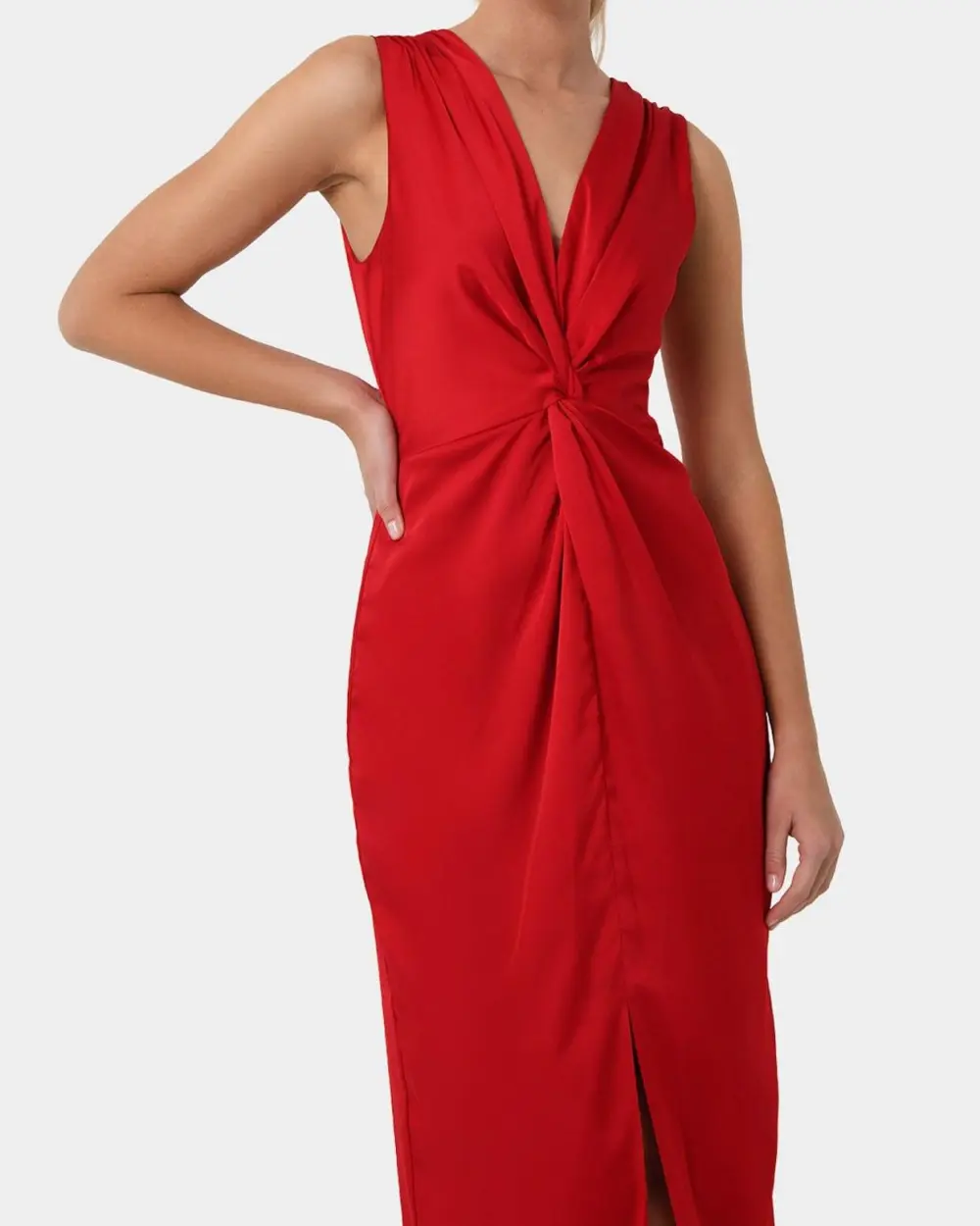 V-neckline Front Twist Dress