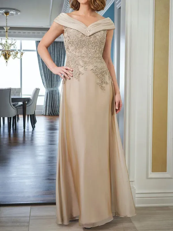 Elegant Lace V Neck Style Low Waist Slim Fit Women's Evening Dress