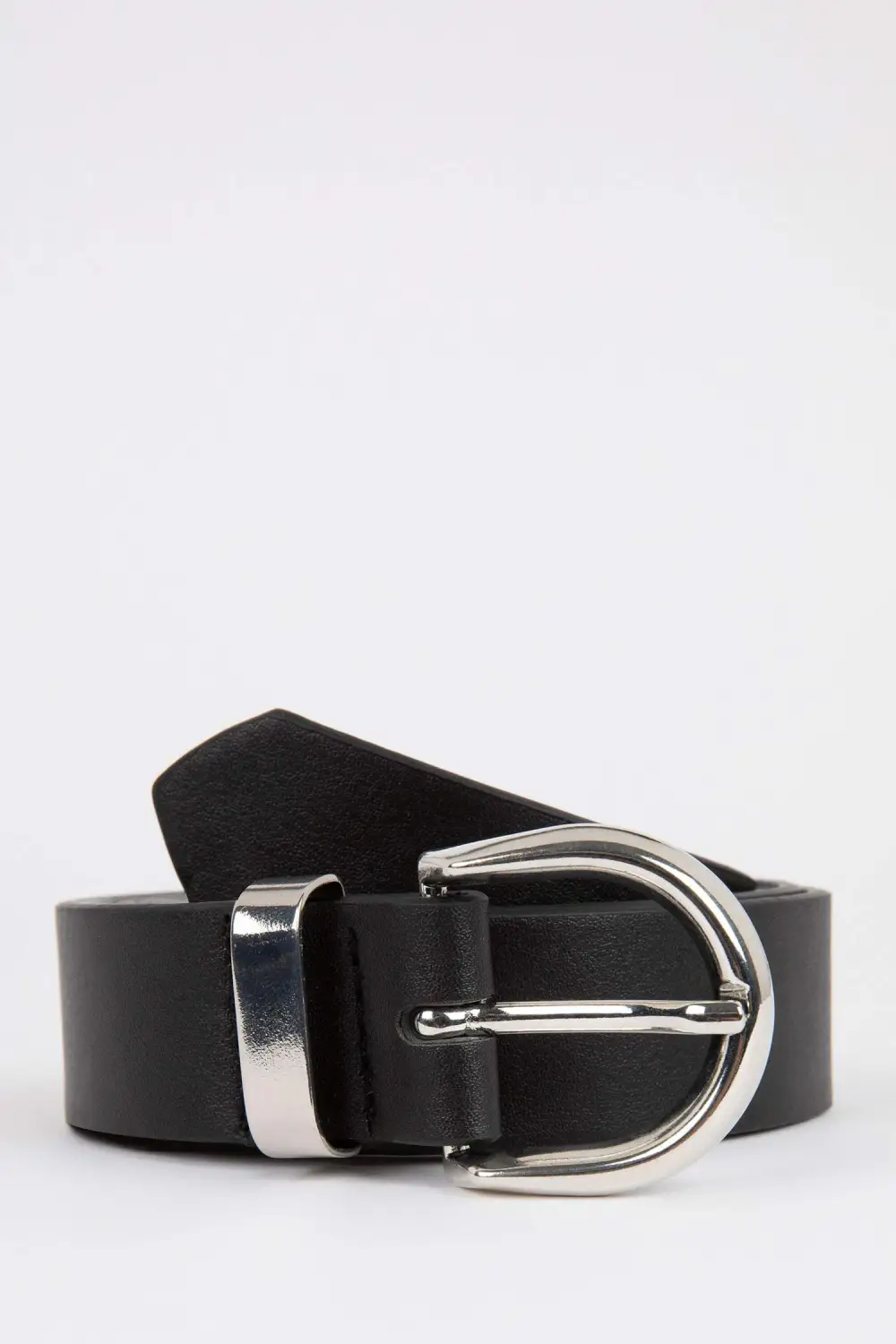 Black Metal Single-Button Belt