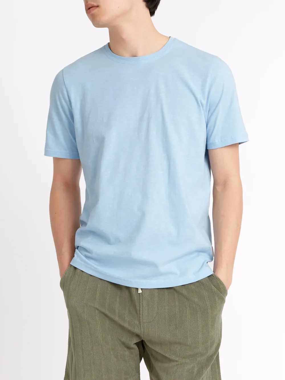 Sky Blue Casual Style Short Sleeve T-Shirt