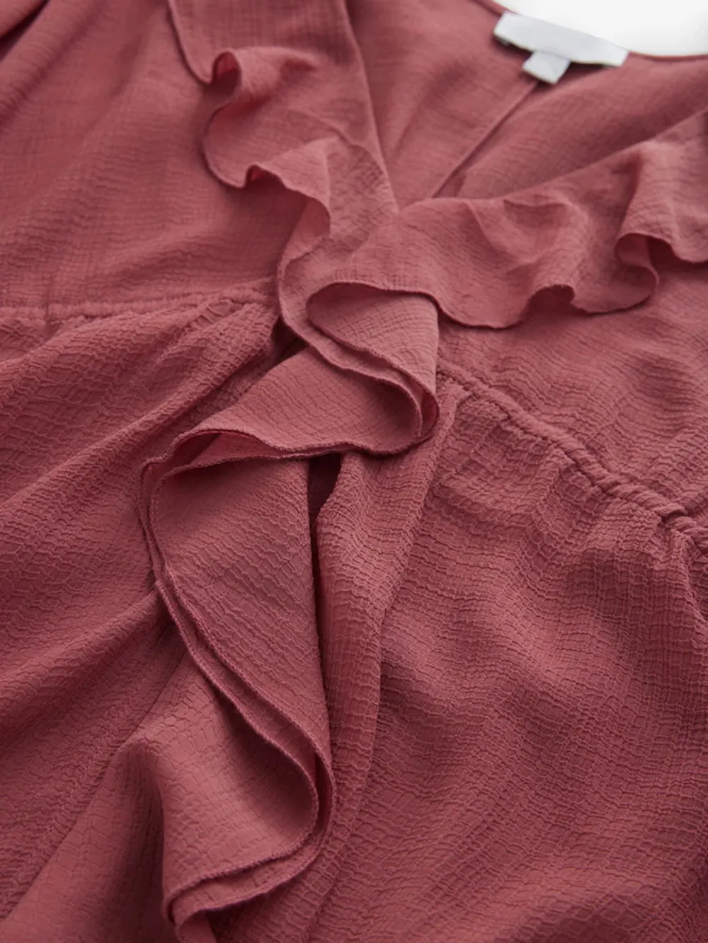 Pink Light And Elegant Dress With Lotus Leaf Hem