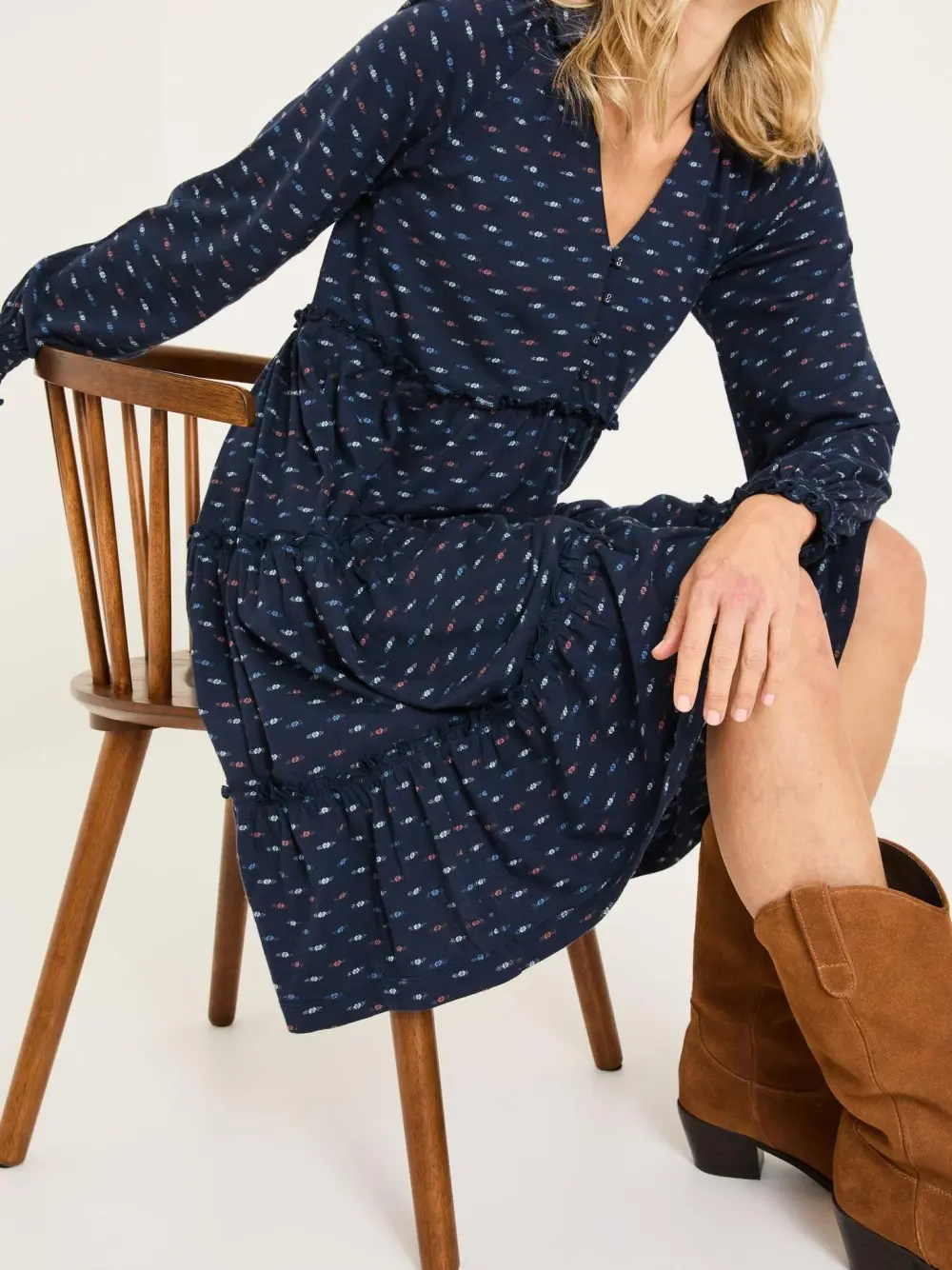 Navy Ivana Jersey 100% Cotton Dress