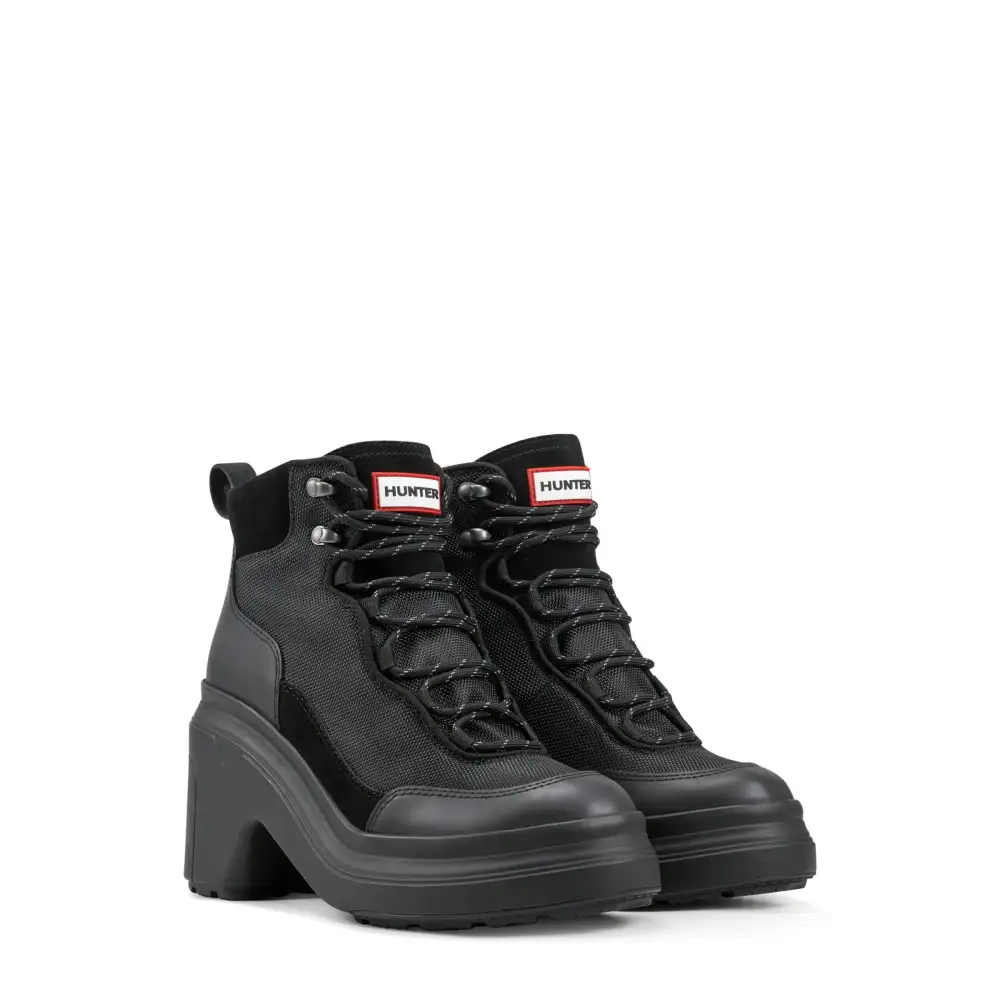 Women's Nylon Ankle Heeled Boots