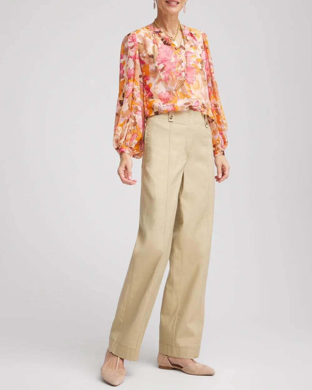 Pleated High Waist Wide Leg Trousers