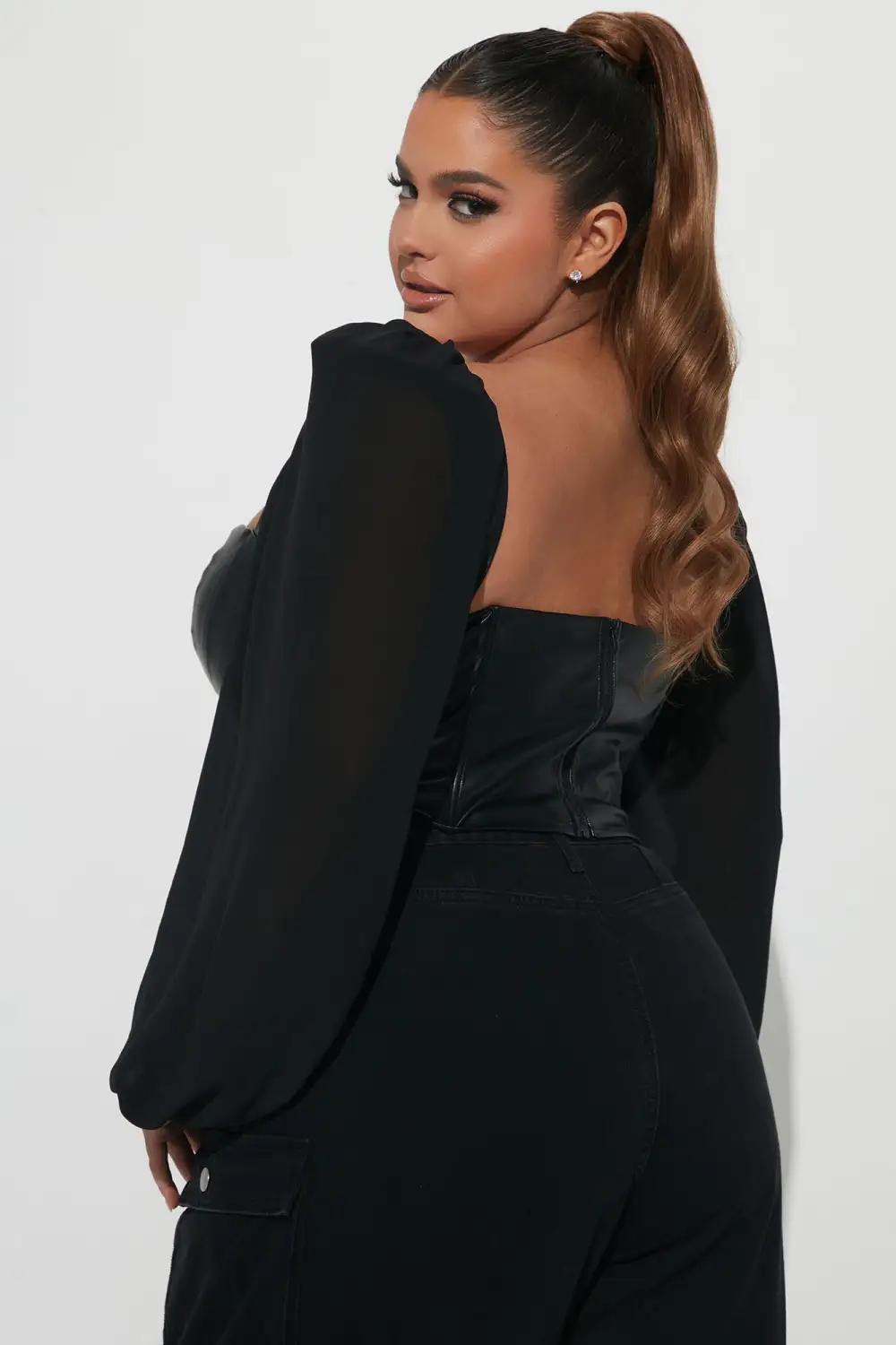 Handle It PU Corset Top - Black