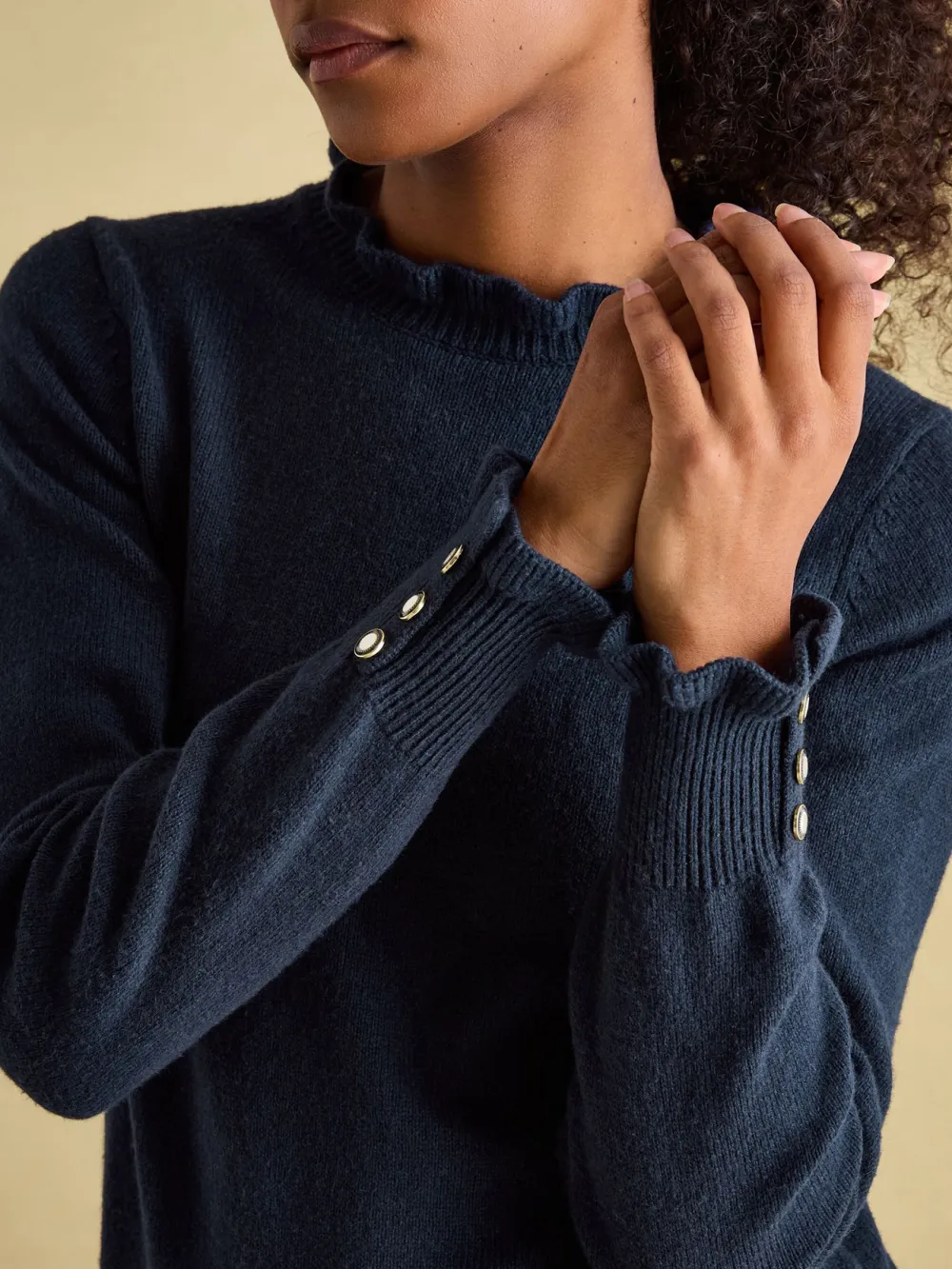 Frill Neck Long Sleeve Jumper