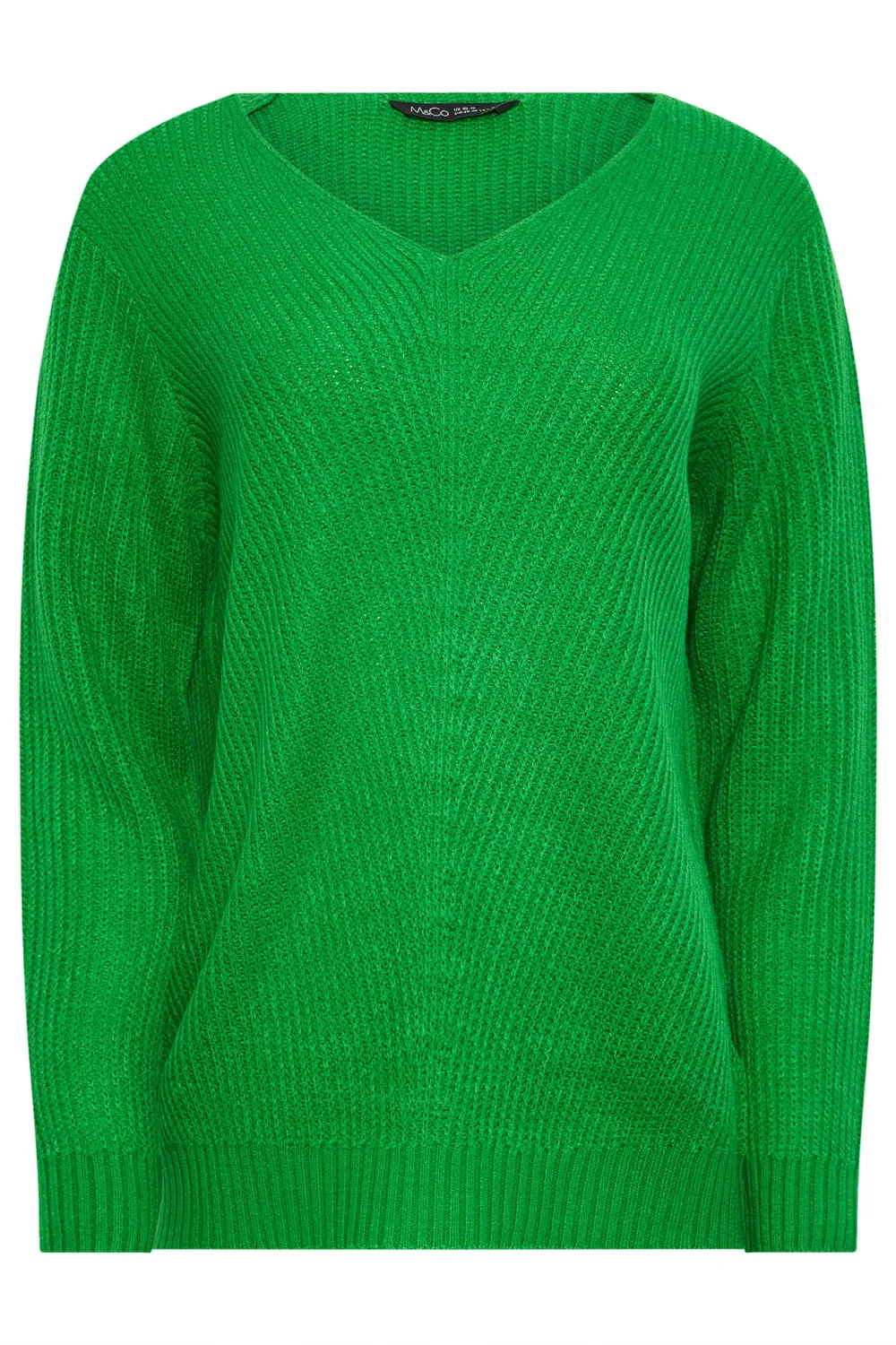M&Co Fern Green V-Neck Knitted Jumper