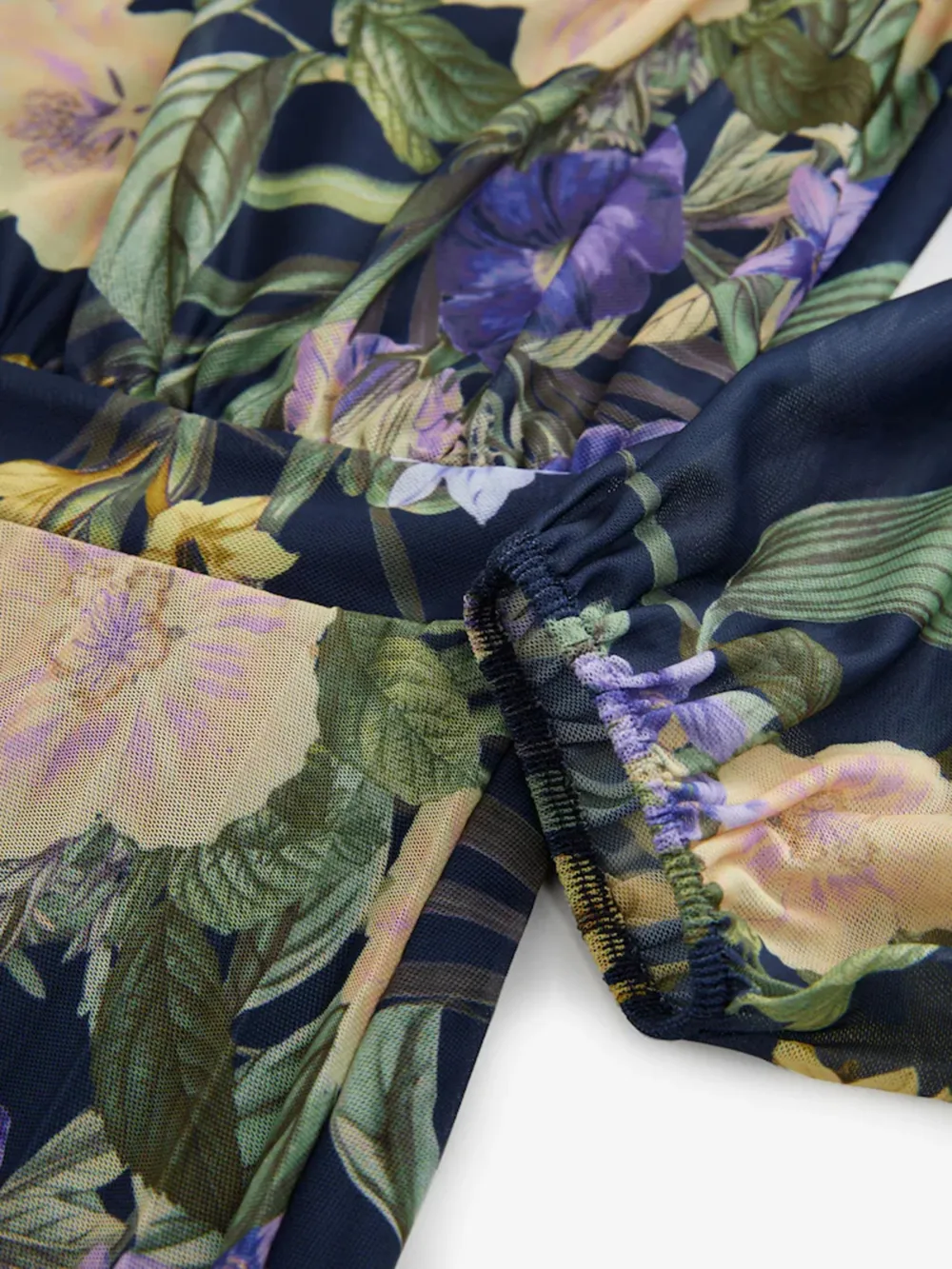 Retro Art High-Neck Floral Printed Dress