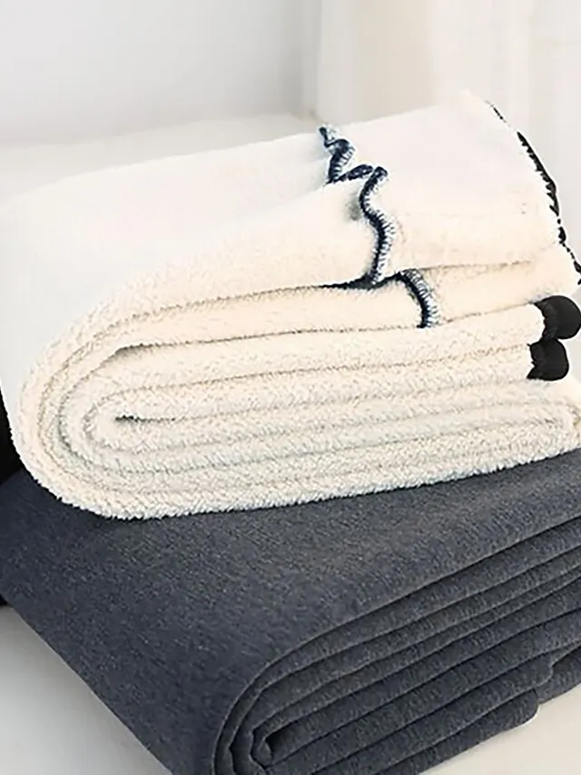 Women‘s Fleece Lineds Leggings Warm Micro-elastic High Waist Basic Casual Daily Black Gray S M Fall & Winter