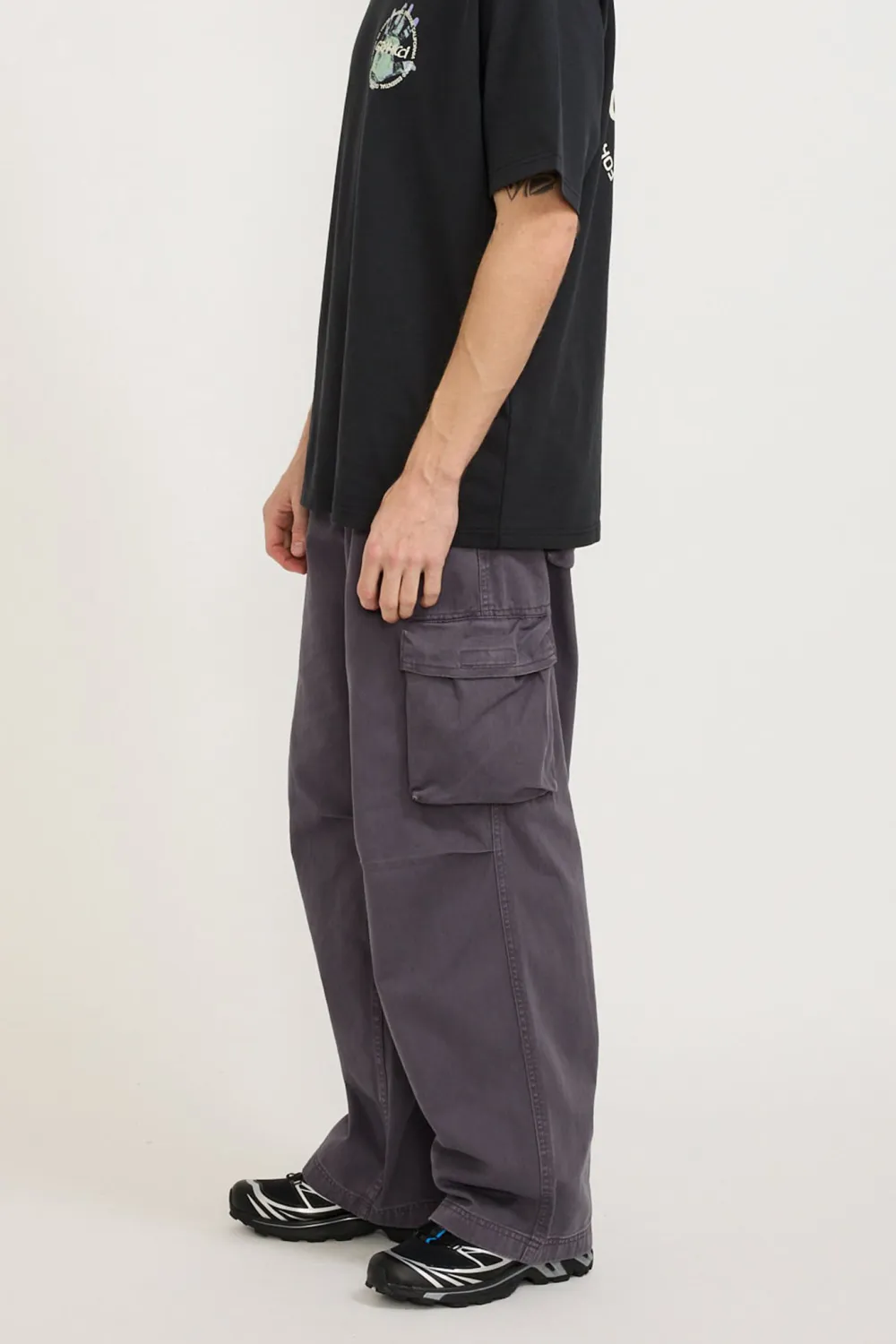 Dark Grey Pocket Cargo Trousers