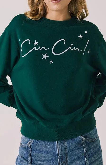 Green Script Logo Long Sleeve Sweater