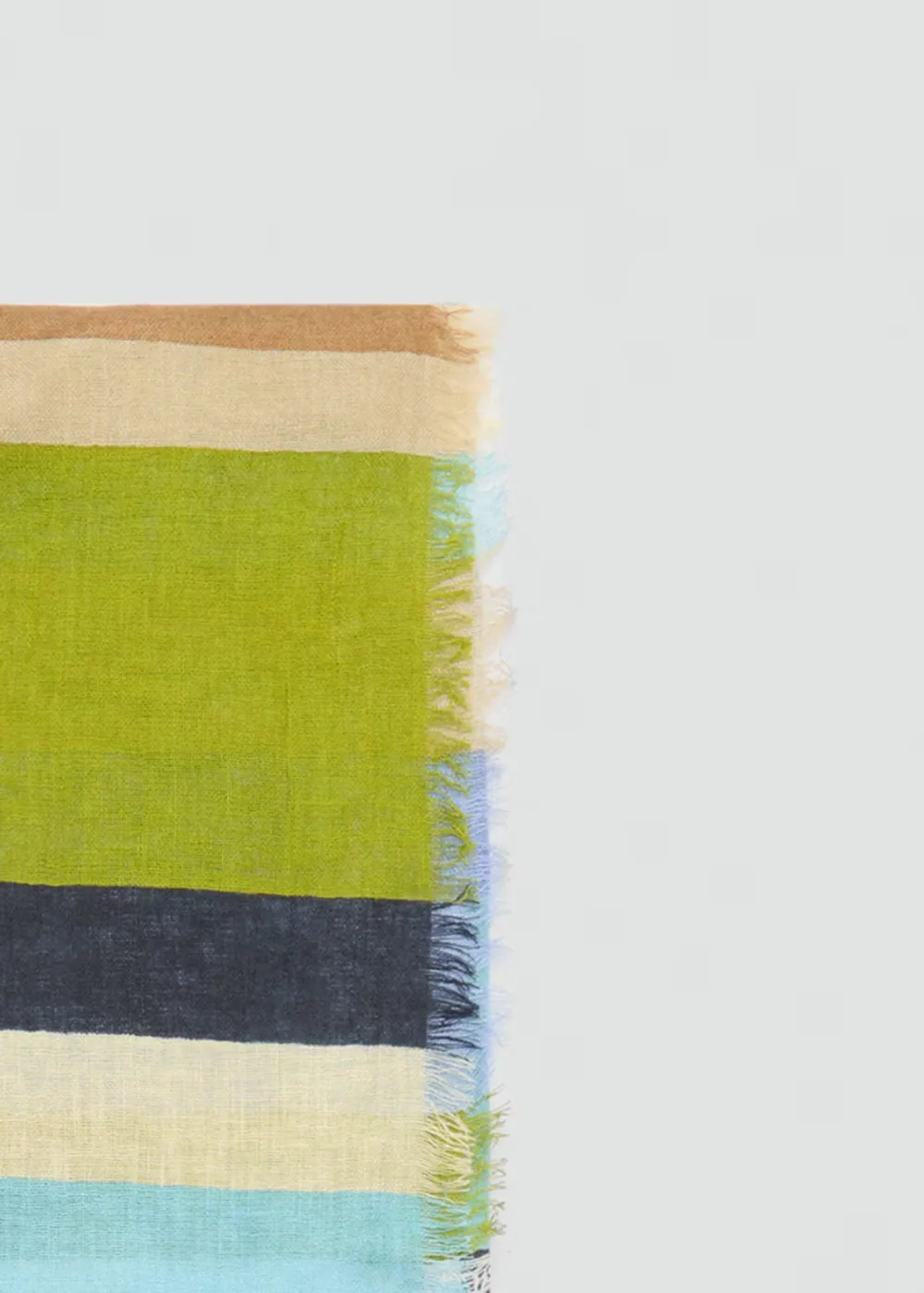 Striped Linen-Blend Casual Style Scarf