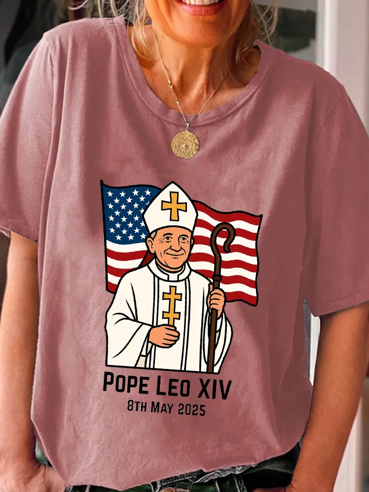 Women'S Pope Leo Xiv 8th May 2025 Round-Neck Short-Sleeved T-Shirt