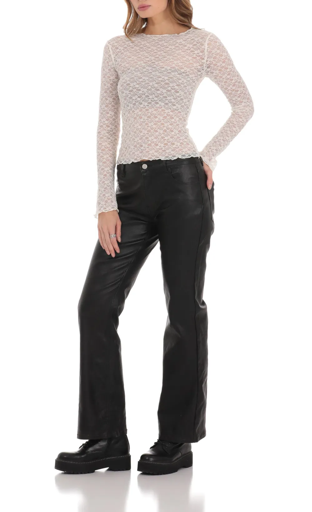 Pleather Jeans in Black