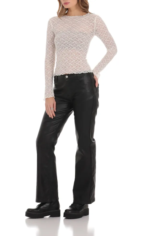 Pleather Jeans in Black