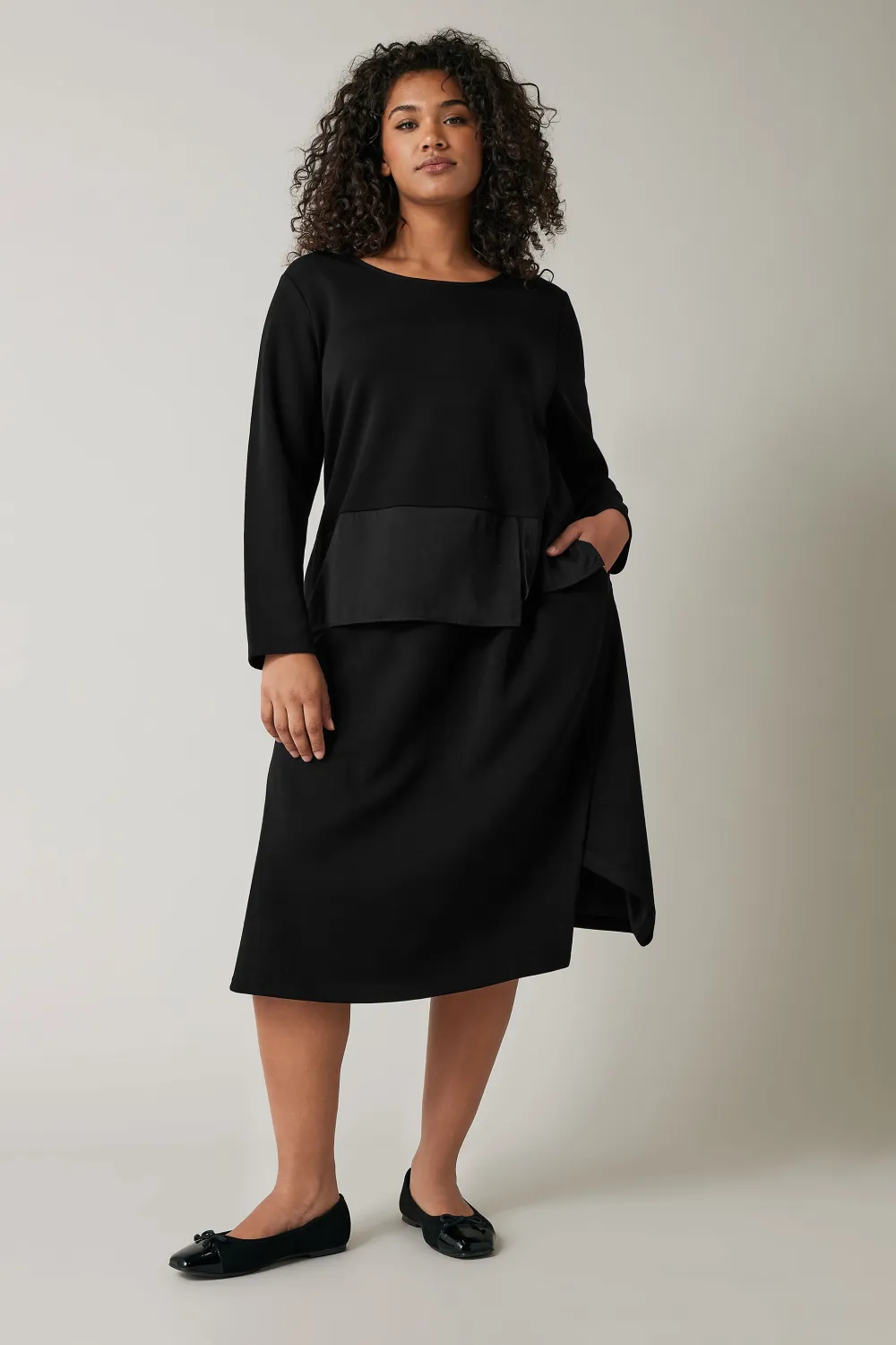 Evans Black 2 in 1 Shirt Dress