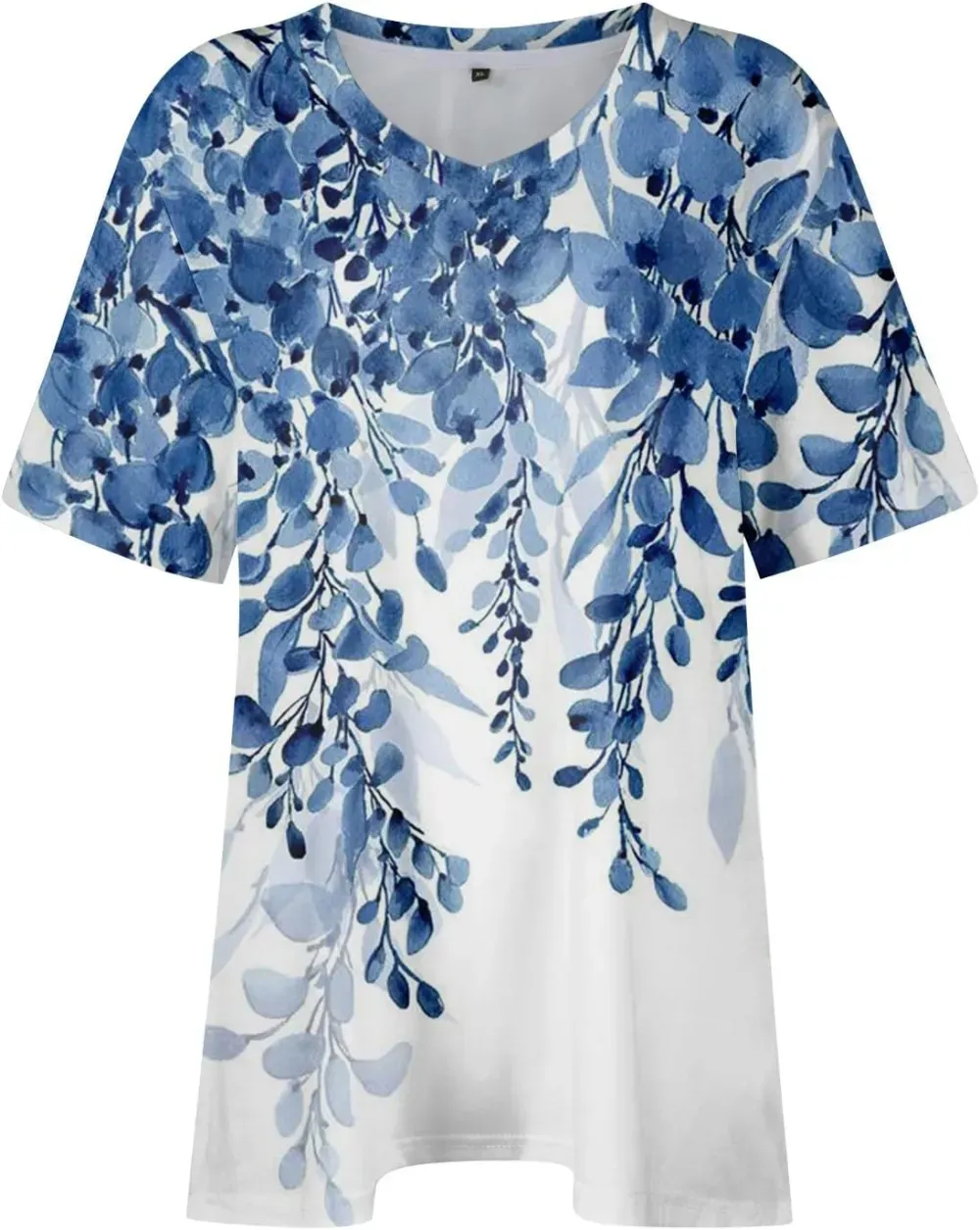 Plus Size Tops for Women Dressy Short Sleeve V Neck Shirts for Women Summer Tops for Women 2024 Floral Print Top