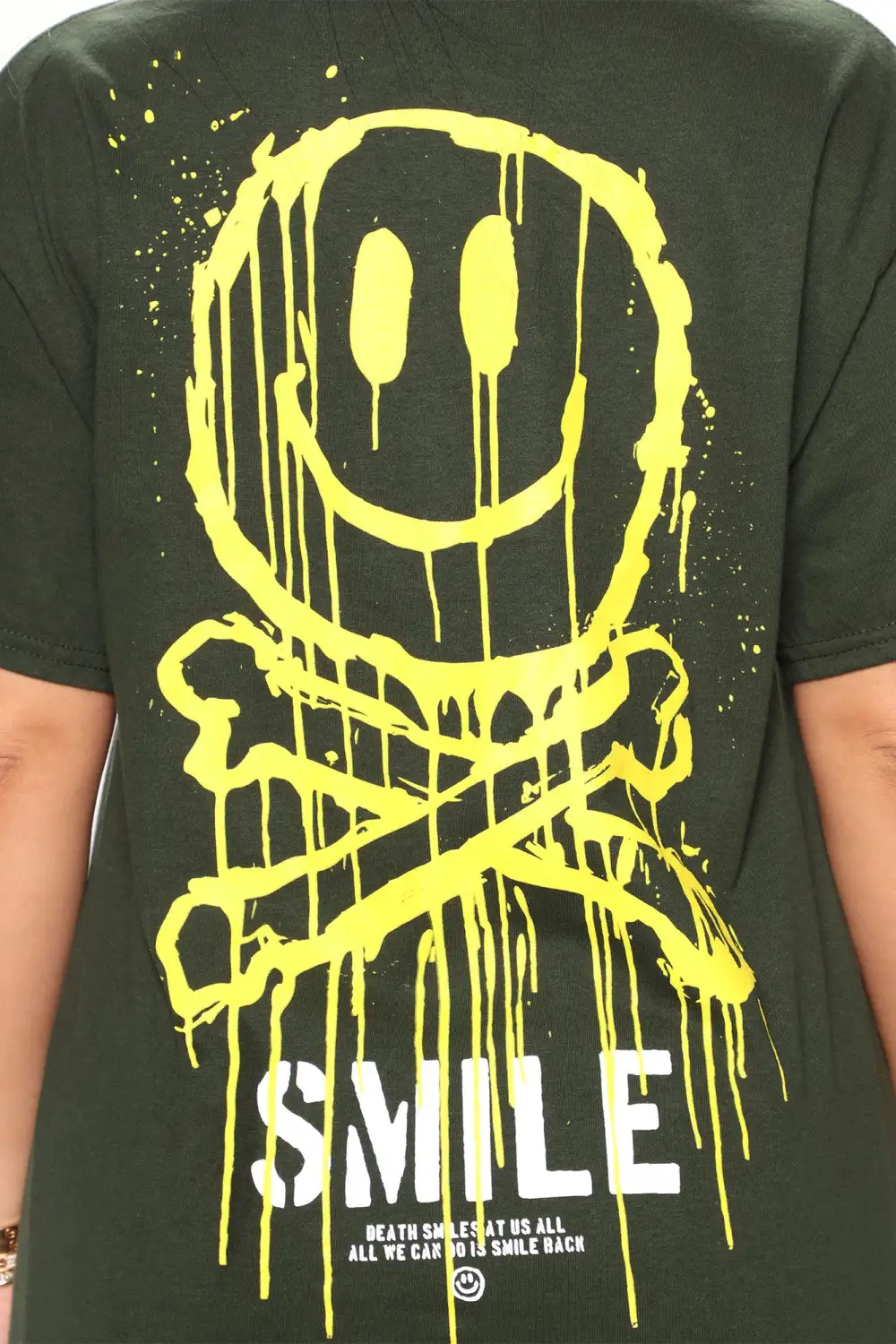 Smile Skeleton Graphic T-Shirt - Green